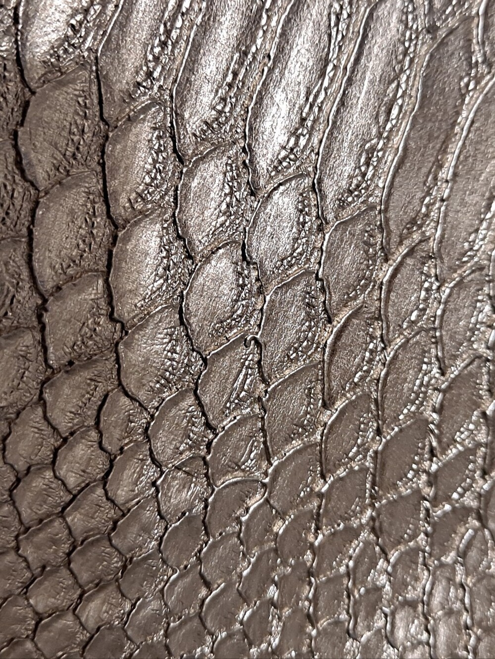 Nieman Marcus Gold Metallic Snake-Embossed Tote Bag with Dark Handles - Picture 6 of 8